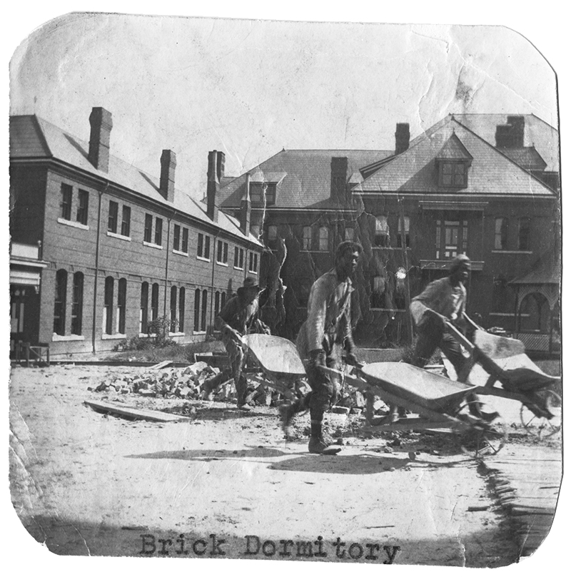 Construction on the West Wing of Brick Dormitory